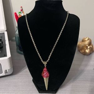 NASTY GAL Ice Cream Novelty Gold Chain Necklace